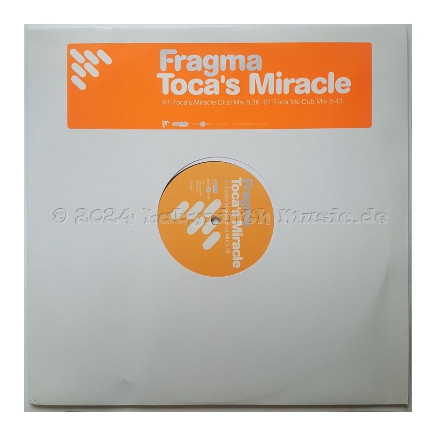 Fragma - Toca's Miracle • 12" Vinyl Maxi • EX - Labyrinth Music