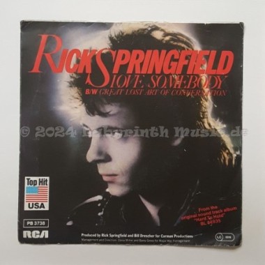 Rick Springfield - Love Somebody • 7" Vinyl • EX - Labyrinth Music