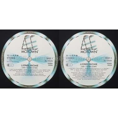 Lionel Richie - Can't Slow Down • 12" Vinyl LP • EX - Labyrinth Music