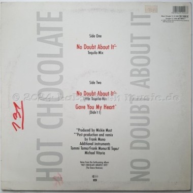 Hot Chocolate - No Doubt About It • Tequila Mix • 12" Vinyl Maxi • EX - Labyrinth Music