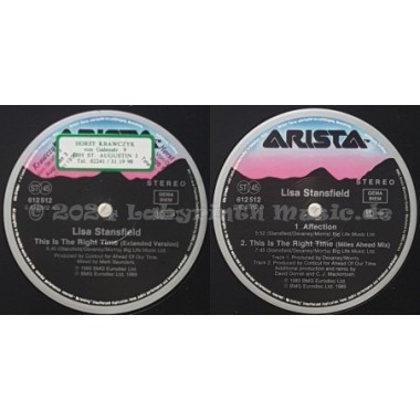 Lisa Stansfield - This Is The Right Time • 12" Vinyl Maxi • EX - Labyrinth Music