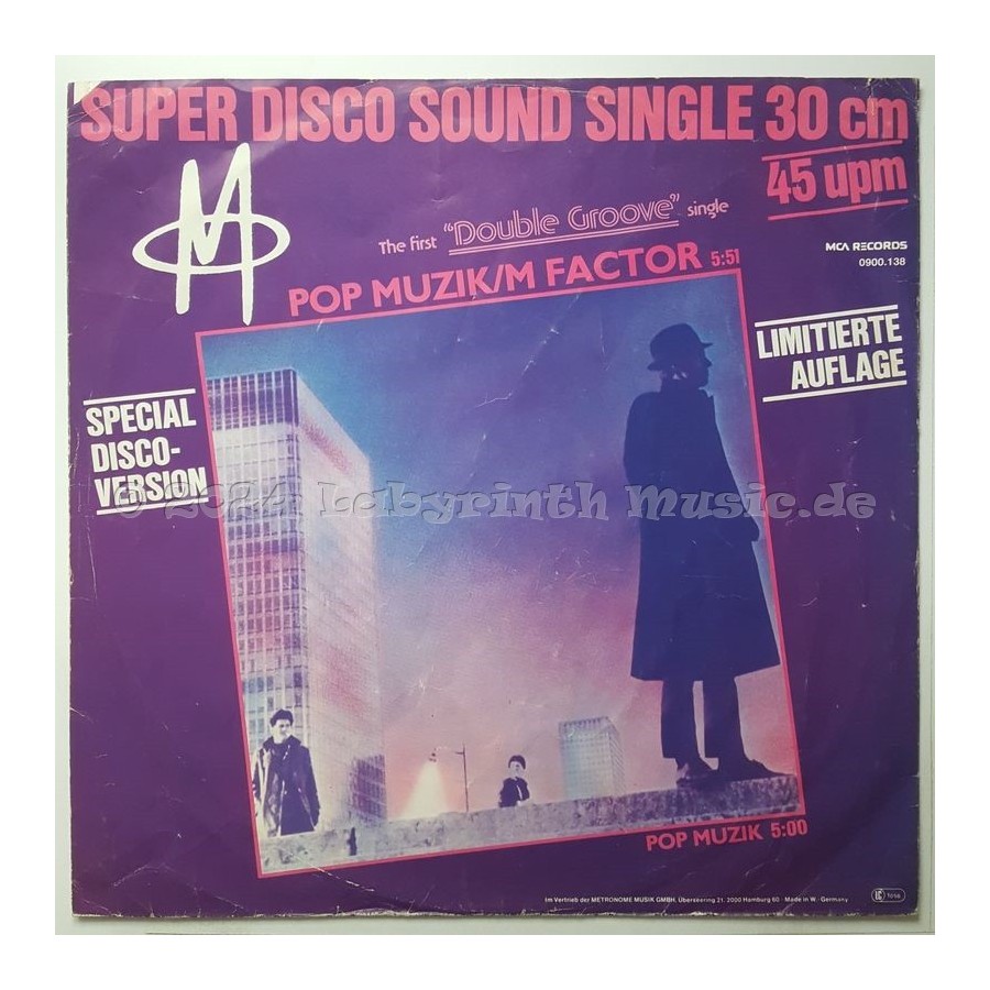 M - Pop Muzik • 12" Vinyl Maxi - Labyrinth Music