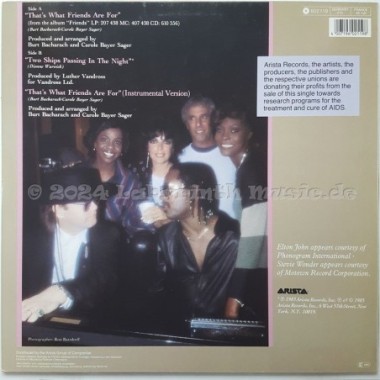 Dionne & Friends - That's What Friends Are For • 12" Vinyl Maxi • NM - Labyrinth Music