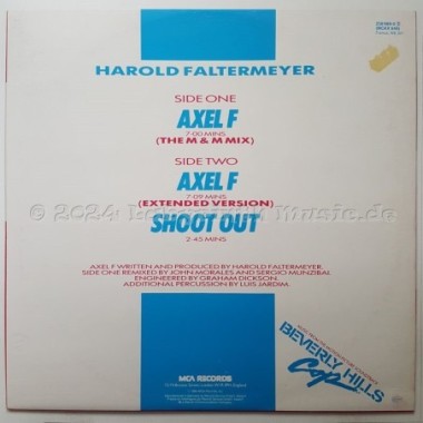 Harold Faltermeyer - Axel F • The M & M Mix • 12" Vinyl Maxi • MINT - Labyrinth Music