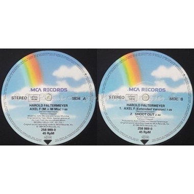 Harold Faltermeyer - Axel F • The M & M Mix • 12" Vinyl Maxi • MINT - Labyrinth Music