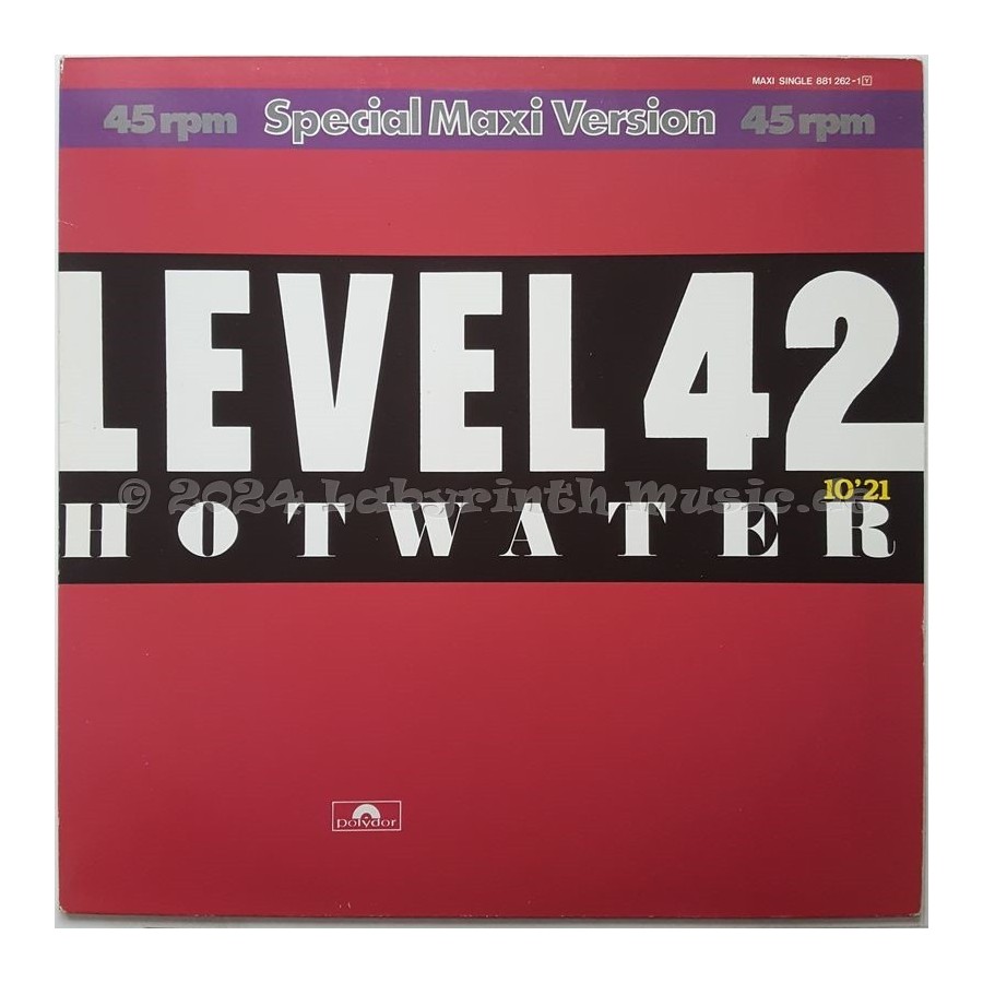 Level 42 - Hot Water • 12" Vinyl Maxi • EX - Labyrinth Music