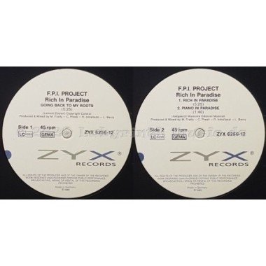 F.P.I. Project - Rich In Paradise • 12" Vinyl Maxi • MINT - Labyrinth Music