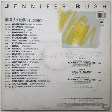 Jennifer Rush • Elton John - Flames Of Paradise • 12" Vinyl Maxi • EX - Labyrinth Music