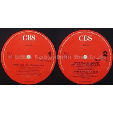Bros - When Will I Be Famous • 12" Vinyl Maxi • EX - Labyrinth Music