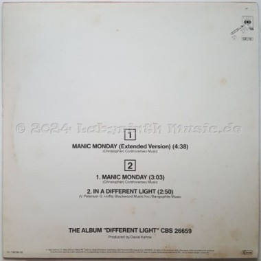 Bangles - Manic Monday • Extended Version • 12" Vinyl Maxi - Labyrinth Music