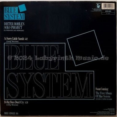 Blue System - Sorry Little Sarah • 12" Vinyl Maxi - Labyrinth Music