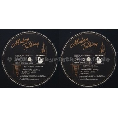 Modern Talking - Atlantis Is Calling (S.O.S. For Love) • 12" Vinyl Maxi • NM - Labyrinth Music