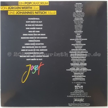 Jürgen Werth • Johannes Nitsch - Josef - Eine Traumkarriere • 12" Vinyl LP • EX - Labyrinth Music