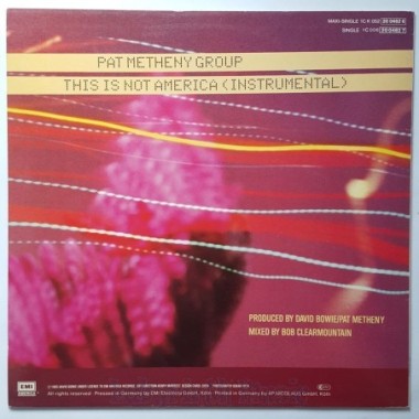 David Bowie / Pat Metheny Group - This Is Not America • 12" Vinyl Maxi • EX - Labyrinth Music