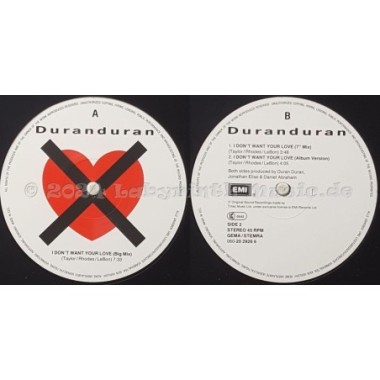 Duran Duran - I Don't Want Your Love • 12" Vinyl Maxi • EX - Labyrinth Music
