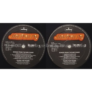 Tears For Fears - Songs From The Big Chair • 12" Vinyl LP - Labyrinth Music