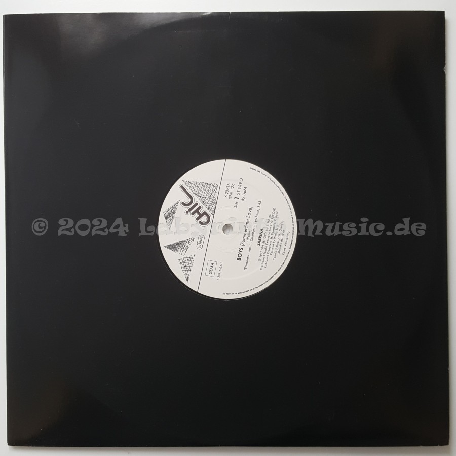 Sabrina - Boys • Summertime Love • Remixed • 12" Vinyl Maxi - Labyrinth Music