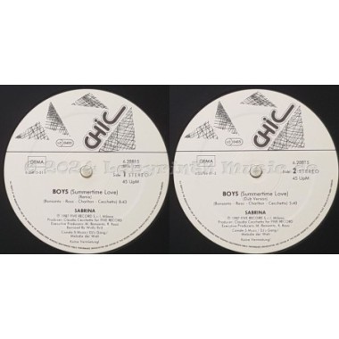 Sabrina - Boys • Summertime Love • Remixed • 12" Vinyl Maxi - Labyrinth Music