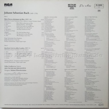 Johann Sebastian Bach - 2 Kantaten • Mein Herze Schwimmt Im Blut • Jauchzet Gott In Allen Landen • 12" Vinyl LP • EX - Labyrinth
