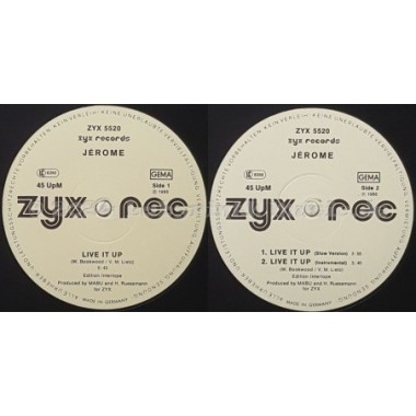 Jérome - Live It Up • 12" Vinyl Maxi • EX - Labyrinth Music