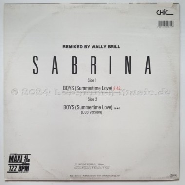 Sabrina - Boys • Summertime Love • Remixed • 12" Vinyl Maxi • EX - Labyrinth Music