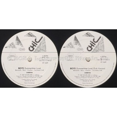 Sabrina - Boys • Summertime Love • Remixed • 12" Vinyl Maxi • EX - Labyrinth Music