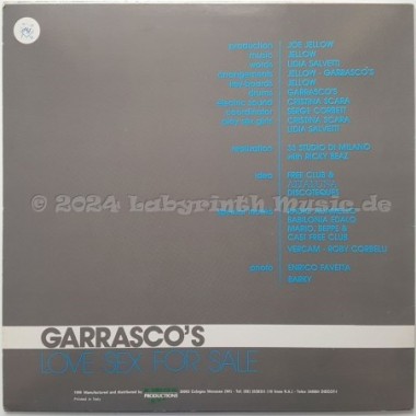 Garrasco's - Love Sex For Sale • 12" Vinyl Maxi • NM - Labyrinth Music