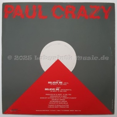 Paul Crazy - Believe Me • 12" Vinyl Maxi • EX - Labyrinth Music