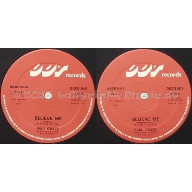 Paul Crazy - Believe Me • 12" Vinyl Maxi • EX - Labyrinth Music
