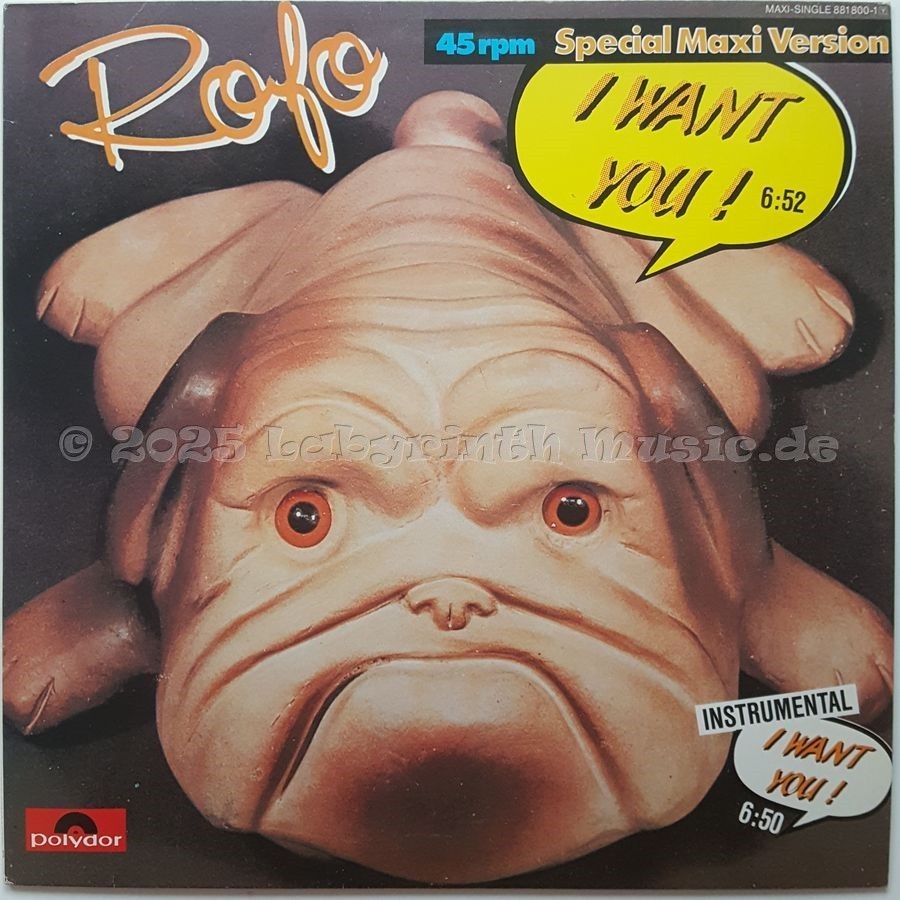 Rofo - I Want You • 12" Vinyl Maxi • MINT - Labyrinth Music