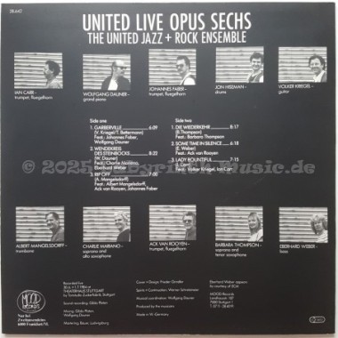 The United Jazz + Rock Ensemble - United Live Opus Sechs • 12" Vinyl LP • MINT - Labyrinth Music