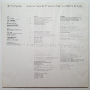 Ulla Meinecke - Wenn Schon Nicht Für Immer Dann Wenigstens Für Ewig • 12" Vinyl LP • NM - Labyrinth Music