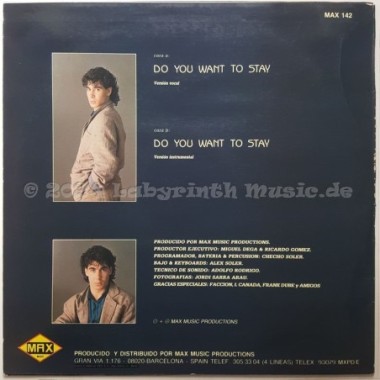 Alan Cook - Do You Want To Stay • 12" Vinyl Maxi • EX - Labyrinth Music