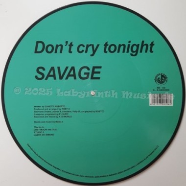 Savage - Don't Cry Tonight • 12" Vinyl Maxi • MINT - Labyrinth Music