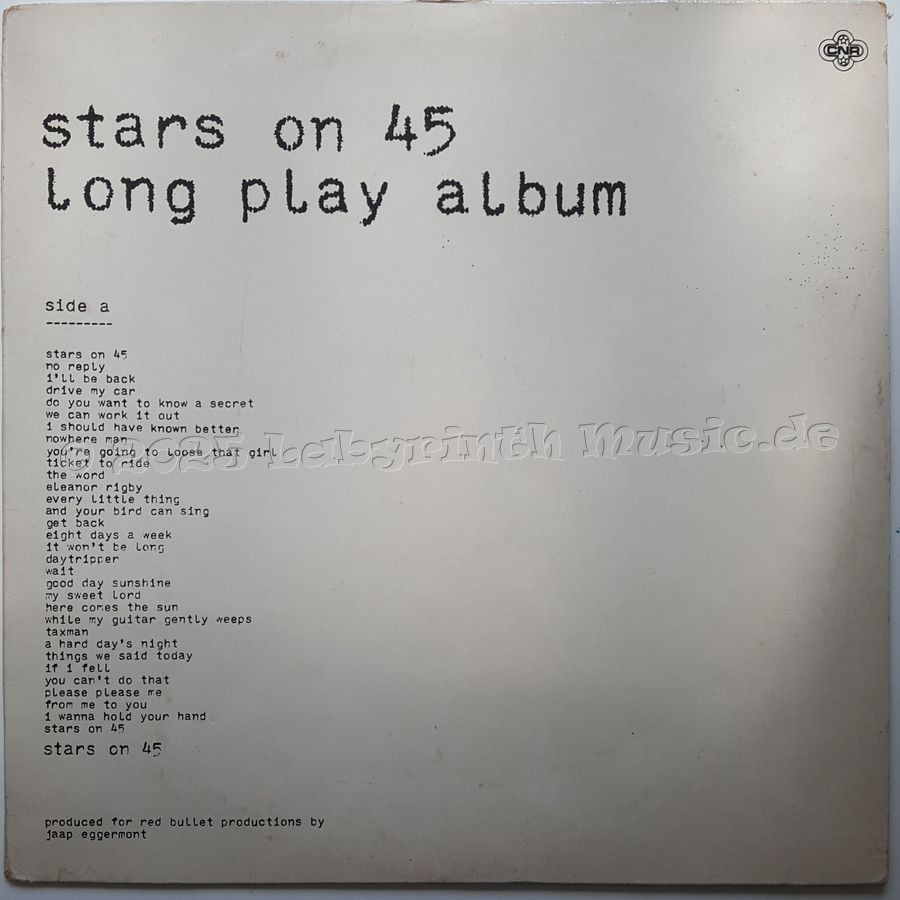 Stars On 45 - Long Play Album • 12" Vinyl LP - Labyrinth Music