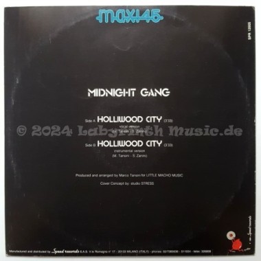 Midnight Gang - Holliwood City • 12" Vinyl Maxi - Labyrinth Music