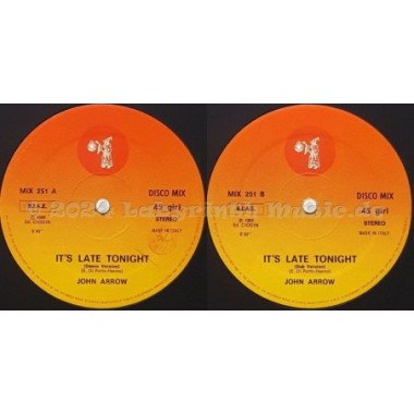 John Arrow - It's Late Tonight • 12" Vinyl Maxi • NM - Labyrinth Music