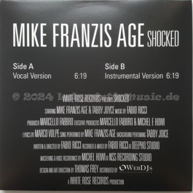 Mike Franzis Age - Shocked • 12" Vinyl Maxi • MINT - Labyrinth Music