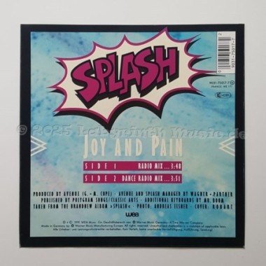 Splash - Joy And Pain • 7" Vinyl • MINT - Labyrinth Music