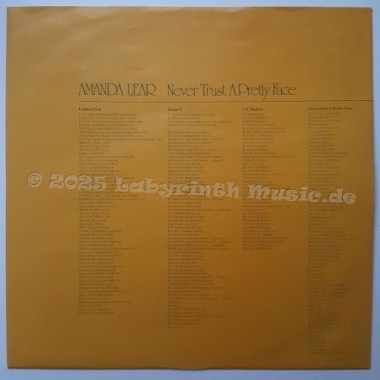 Amanda Lear - Never Trust A Pretty Face • 12" Vinyl LP - Labyrinth Music