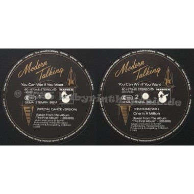 Modern Talking - You Can Win If You Want • Special Dance Version • 12" Vinyl Maxi • EX - Labyrinth Music