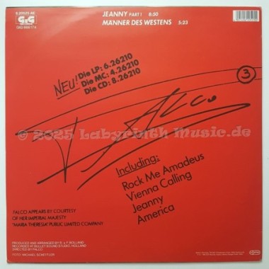 Falco - Jeanny • Part 1 • 12" Vinyl Maxi • NM - Labyrinth Music