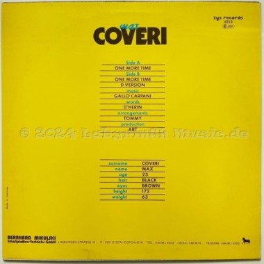 Max Coveri - One More Time • 12" Vinyl Maxi • EX - Labyrinth Music