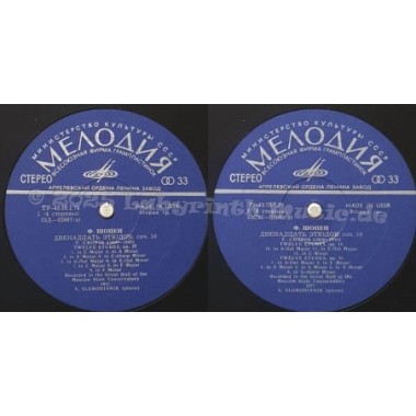 Alexander Slobodyanik • Frederic Chopin - Twenty Four Etudes Op.10 And Op.25 • Fantasy In F Minor • Scherzo No.3 • 12" Vinyl LP 