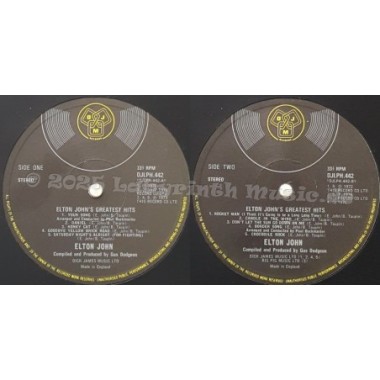 Elton John - Greatest Hits • 12" Vinyl LP - Labyrinth Music