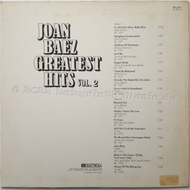 Joan Baez - Greatest Hits Vol. 2 • 12" Vinyl LP • EX - Labyrinth Music