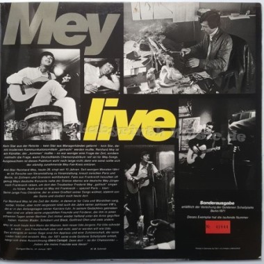 Reinhard Mey - Live • 12" Vinyl LP - Labyrinth Music
