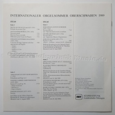 Various - Internationaler Orgelsommer • Oberschwaben 1989 • 12" Vinyl LP • MINT - Labyrinth Music