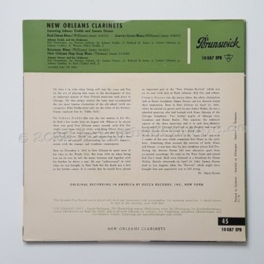 Johnny Dodds • Jimmie Noone - New Orleans Clarinets • 7" Vinyl • EX - Labyrinth Music