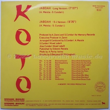 Koto - Jabdah • 12" Vinyl Maxi - Labyrinth Music